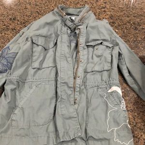 Floral Green Military Jacket